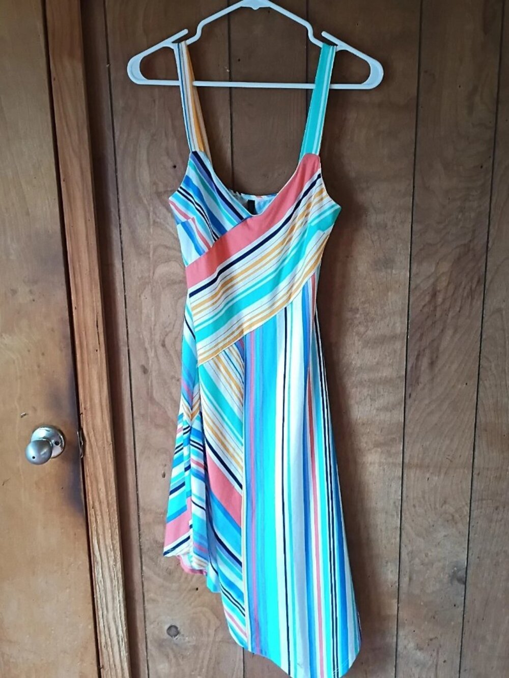 Bebop Women’s Asymmetrical Striped Dress Size Small Pullover Polyester Spandex